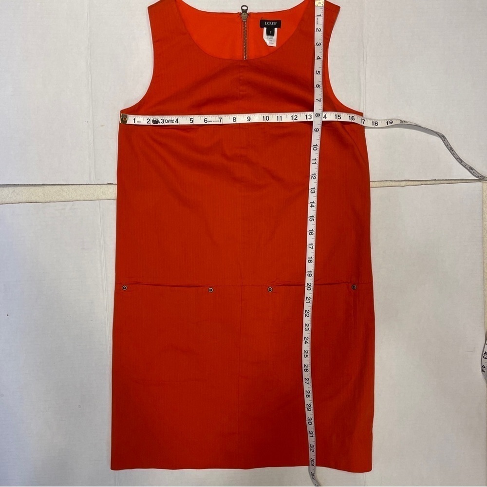 J. Crew cotton blend orange sleeveless sheath dress size 2 - Picture 5 of 5